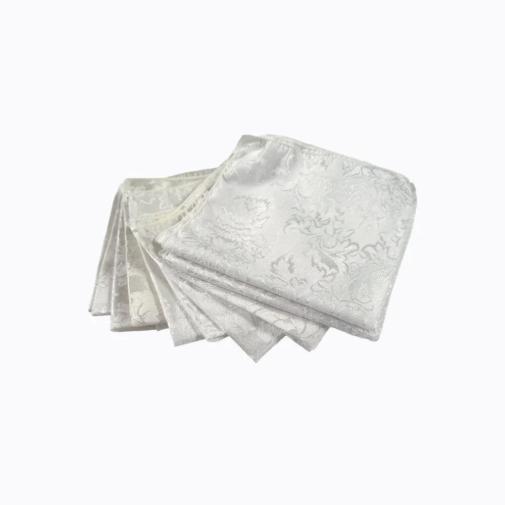 Vintage Fortunoff Napkin 12Pc Bundle Royalty Floral Damask Jacquard Pearl Cameo